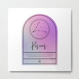 Pisces Zodiac | Iridescent Arches Metal Print