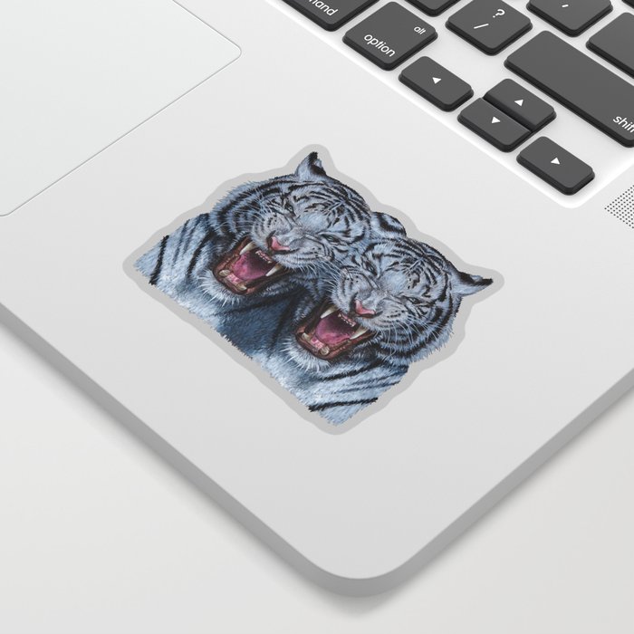 Double White tiger Sticker