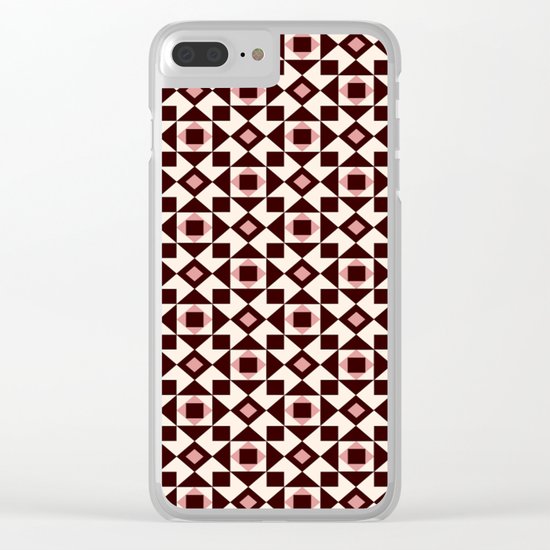 Azulejo Brown Clear iPhone Case