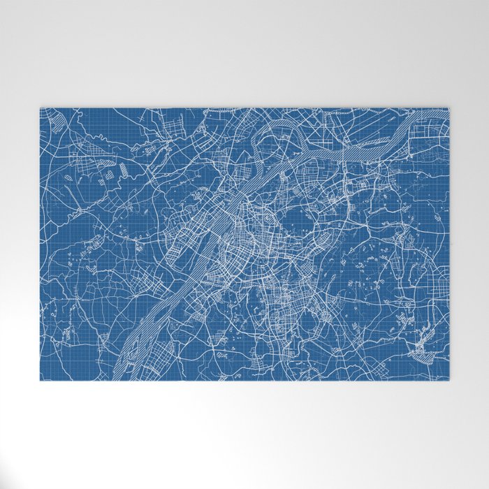 Nanjing City Map of China - Blueprint Welcome Mat