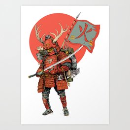 Hi Samurai Fire Art Print