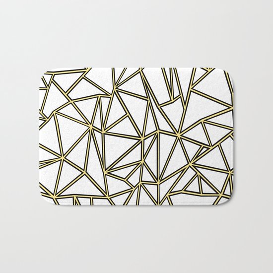 Ab Blocks White Gold Bath Mat