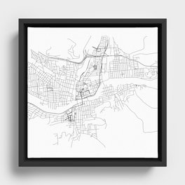 Binghamton New York Minimalist Map Framed Canvas