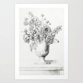 Altered vintage floral design. Art Print