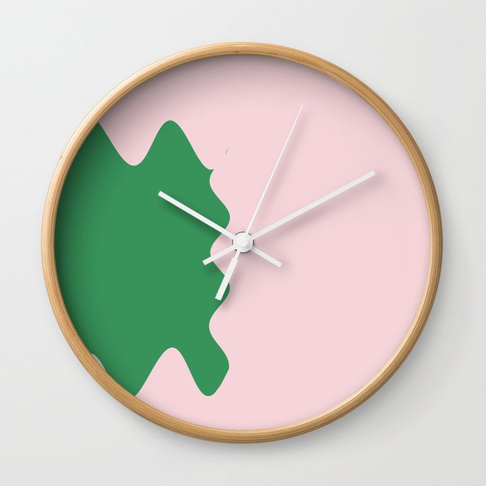 pink and green Wall Clock