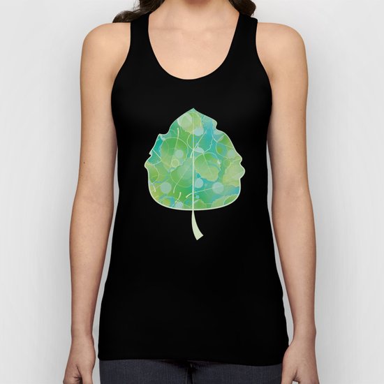 Floating Leaves Pattern I - Spring, Summer, Apple Green Unisex Tank Top