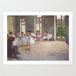 Ballet Rehearsal 1873 By Edgar Degas Reproduction by the Famous French Painter Dance Class Scene Art Print