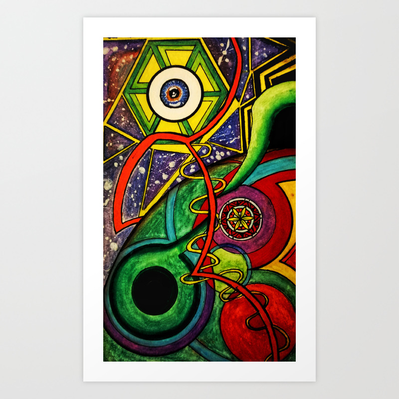 Psychedelic Art Eyes In Space Art Print By Boulanger Eric Society6