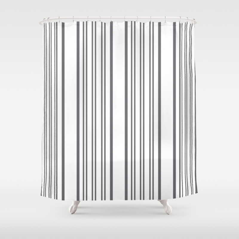 Pinstripe Grey Shower Curtain By Naoriko Society6