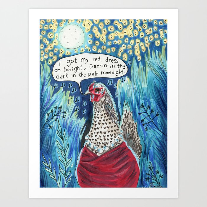 magi heltinde sikkerhed I Got My Red Dress On Tonight, Dancing In The Dark In The Pale Moonlight  Art Print by sophymariam | Society6