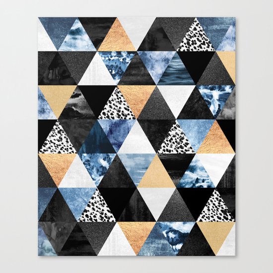 Blue Triangles Canvas Print
