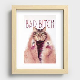 Bad Bitch Cat Recessed Framed Print