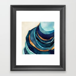 Abstract Blue with Gold Framed Art Print