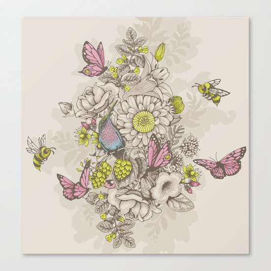 Beauty (eye of the beholder) - cream version Canvas Print