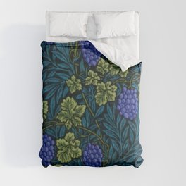 William Morris blue - purple vine textile pattern 19th century grapes and grapevine print for duvet, curtains, pillows, and home and wall decor Comforter