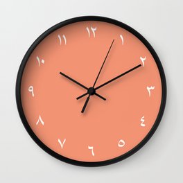 Arabic numerals | Light Orange Wall Clock