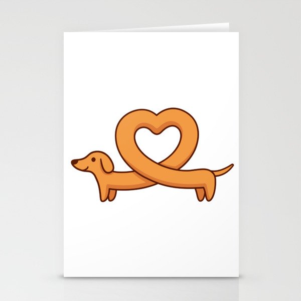 Heart shaped dachshund dog Stationery Cards