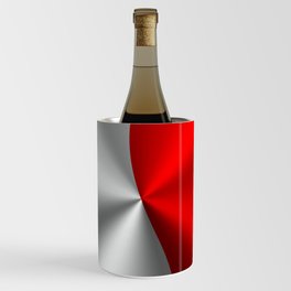 Metallic Red & Silver Geometric Design Wine Chiller