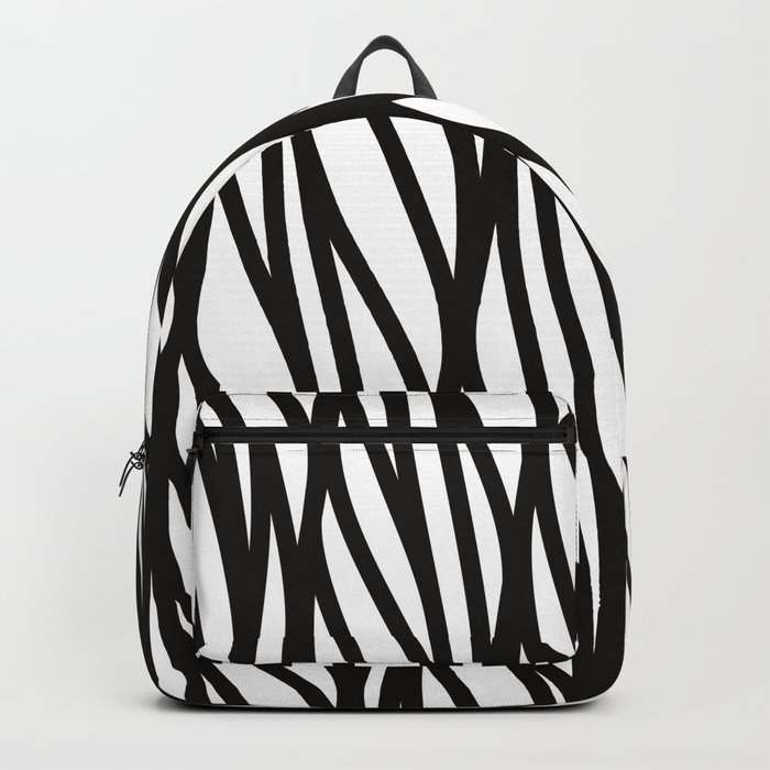 Modern black white abstract geometrical swirls Backpack