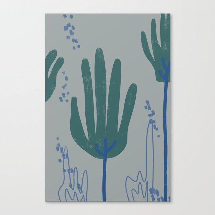 Secret Garden 8 - Modern, Minimal, Abstract Floral Art Canvas Print