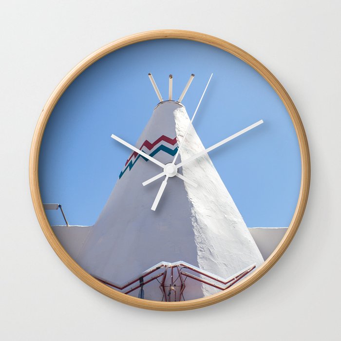 Tepee Curios Route 66 Travel Photography Wall Clock