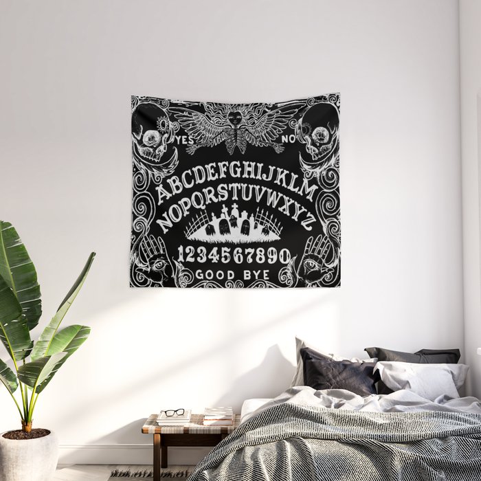 Ouija Board Black Wall Tapestry by ShayneoftheDead Society6