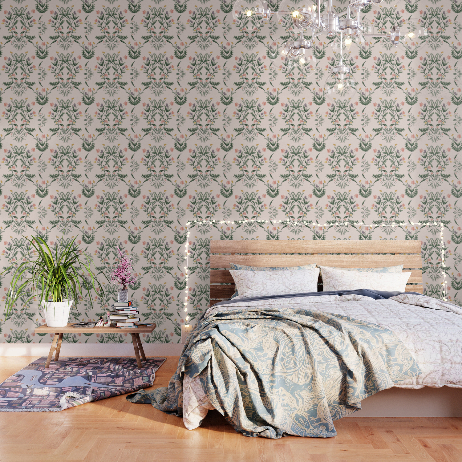 Modern Folk Art Wallpaper By Nancynoreth Society6