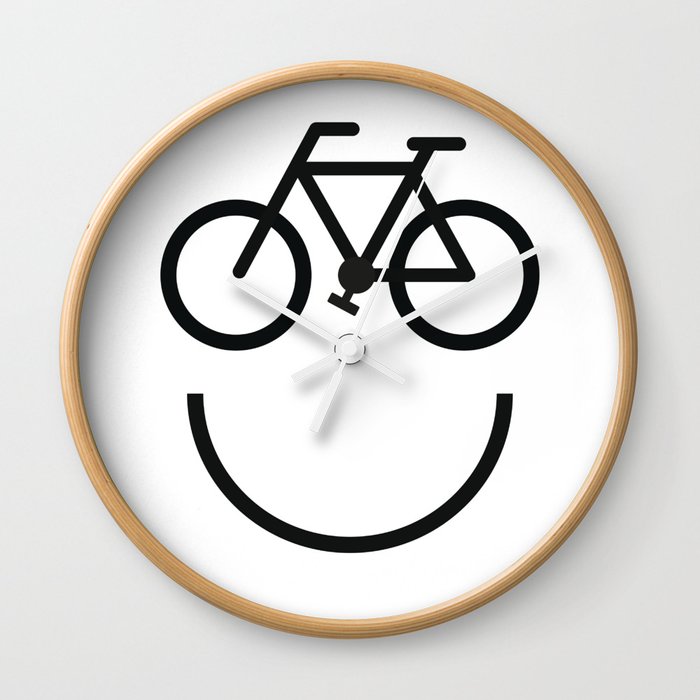 Bike face, bicycle smiley Wall Clock