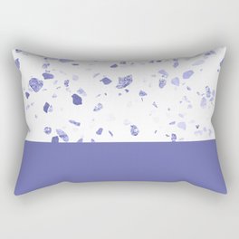 Very Peri 2022 Color Of The Year Violet Blue Periwinkle Terrazzo Marble Rectangular Pillow