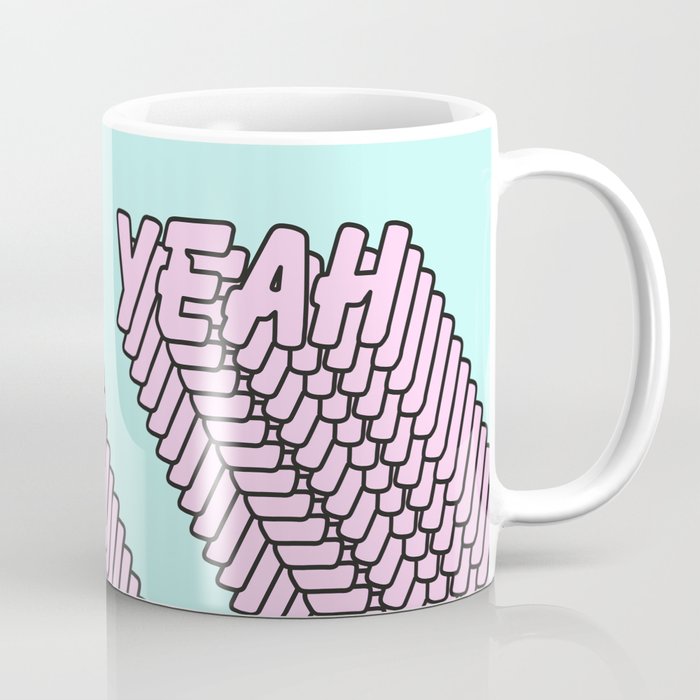 YEAH Typography Pink Blue Coffee Mug