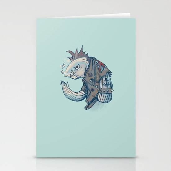Punk Fish Stationery Cards
