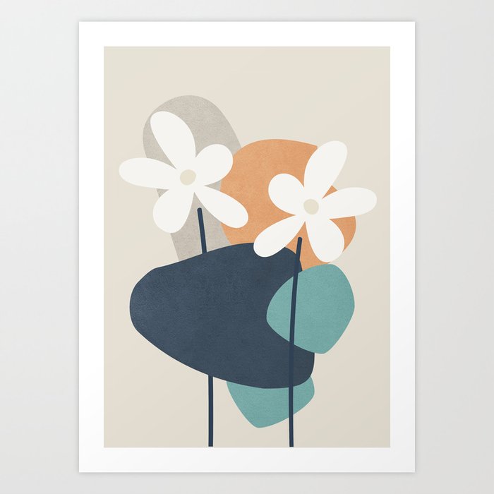 Abstract Flowers 3 Art Print