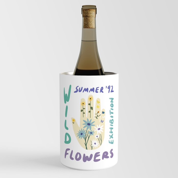 90s Wild Flowers Exhibition Poster Wine Chiller