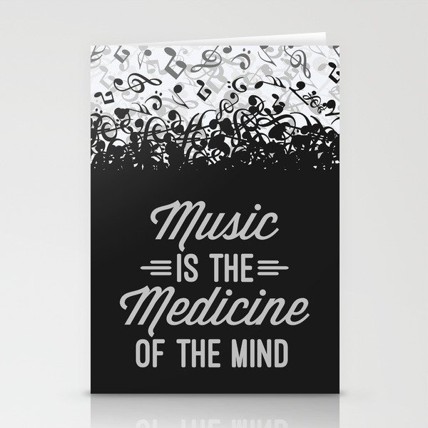 Music Medicine Mind Quote Stationery Cards