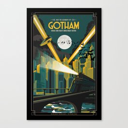 Gotham City Travel Poster Canvas Print
