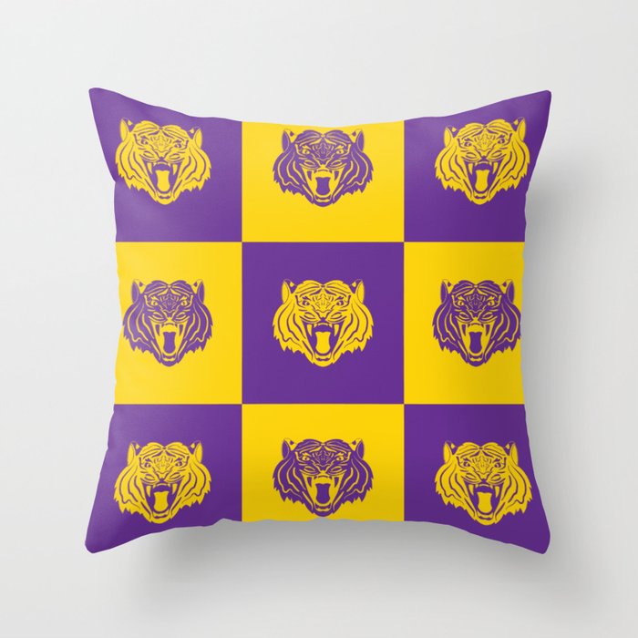 Purple and Gold Nine Tiger Cares Throw Pillow