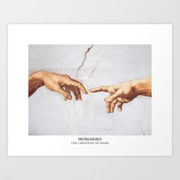 The Creation of Adam by Michelangelo Fingers Art Print
