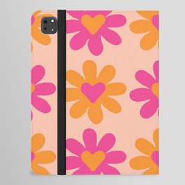 Groovy Pink and Orange Flower - Retro Aesthetic iPad Folio Case