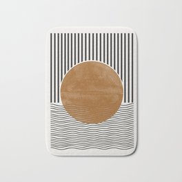 Abstract Modern Poster Bath Mat | Balance, Paper, Design, Stripes, Shapes, Watercolor, Collage, Minimalistic, Simple, Retro 