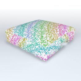 Modern Rainbow Glitter Dots Design Outdoor Floor Cushion
