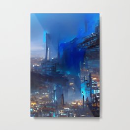 Blue City Lights Metal Print