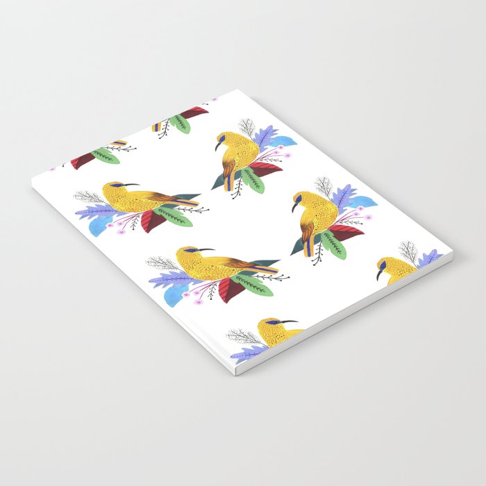 Yellow bird pattern Notebook