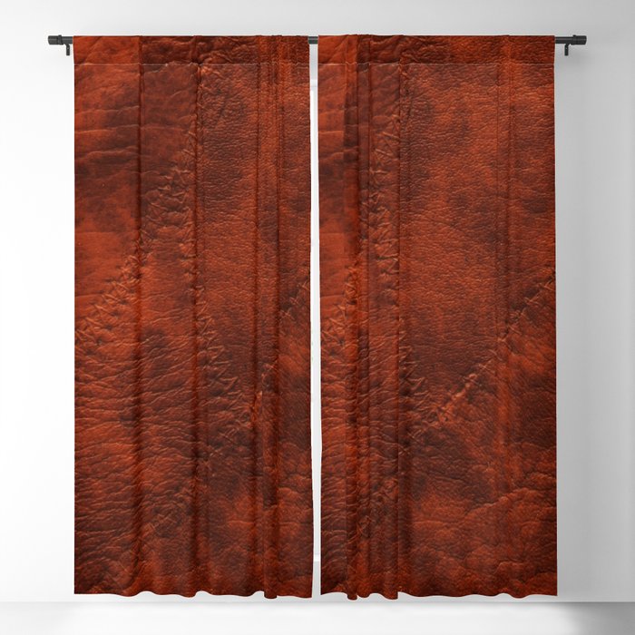 Brown Leather Design Blackout Curtain