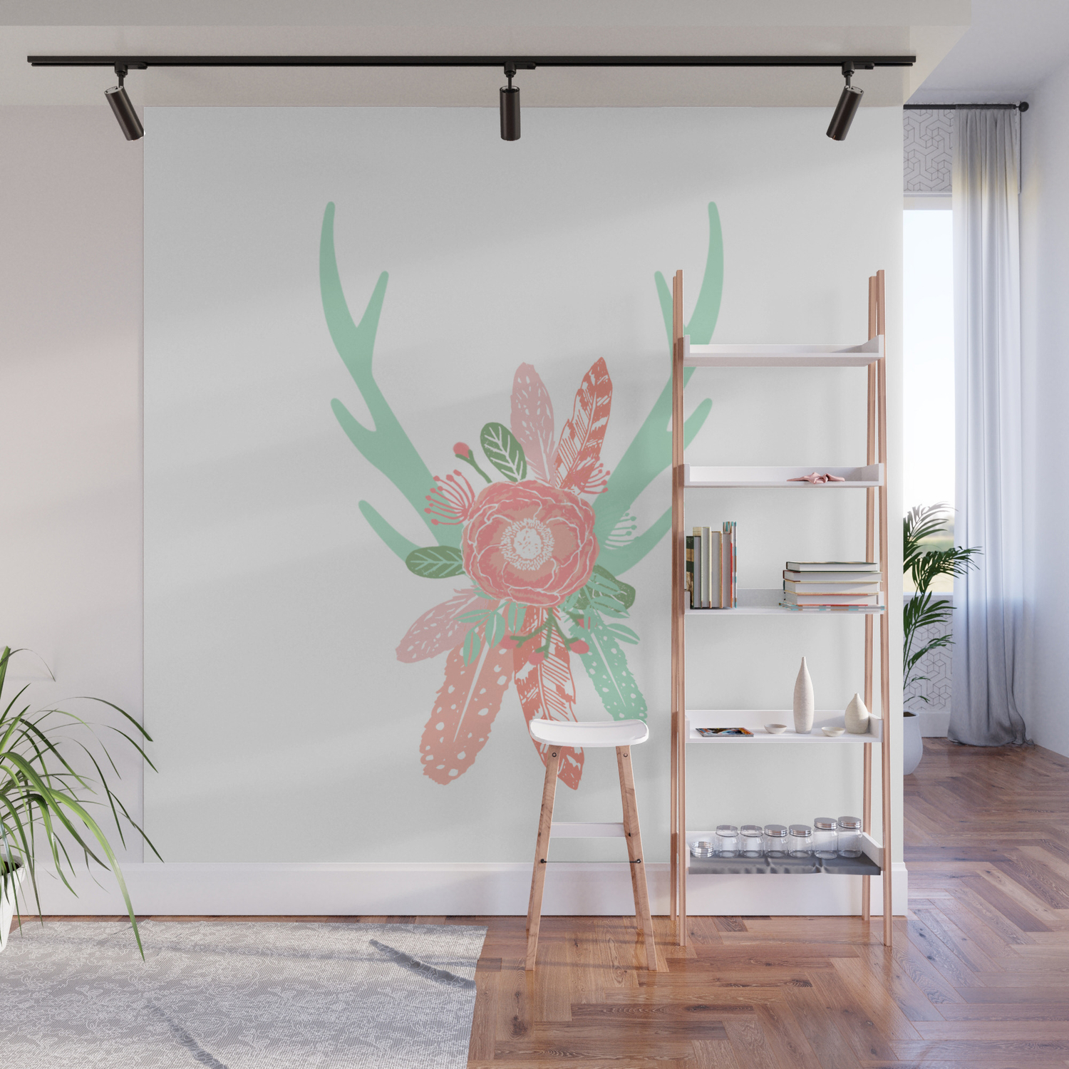 Deer Antler Florals Flower Bouquet With Antlers Minimal Boho