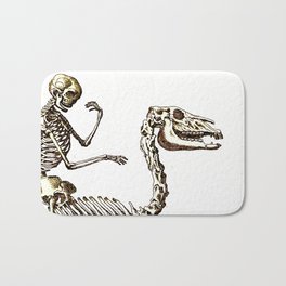 Horse Skeleton & Rider Bath Mat | Drawing, Engraving, Illustration, Horse, Skull, Halloween, 1700S, Nuremberg, Bones, Anatomy 