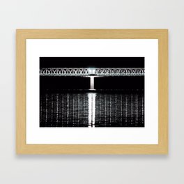 Iron bridge and light at night Framed Art Print