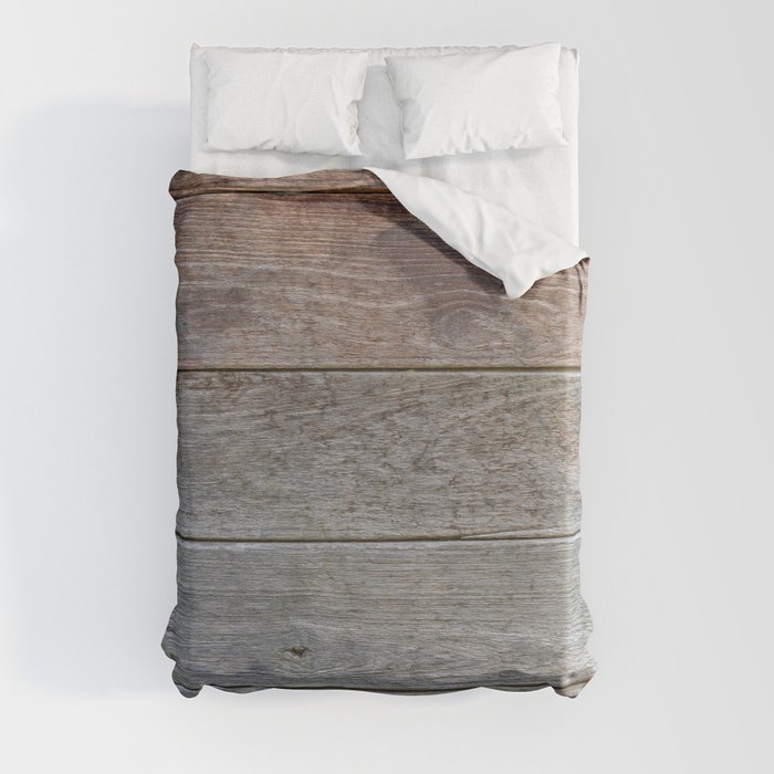 Old dirty wooden wall Duvet Cover