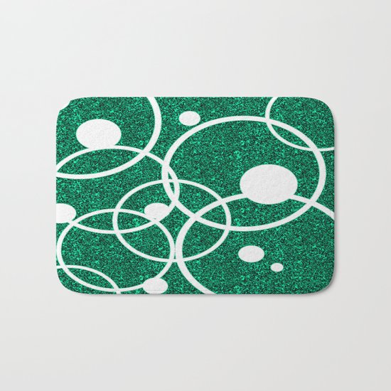 Circles on Green and Black Bath Mat