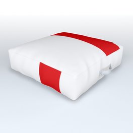 Letter F (Red & White) Outdoor Floor Cushion
