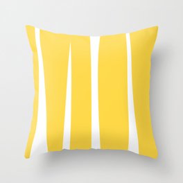 Yellow and White Curvy Stripes Throw Pillow